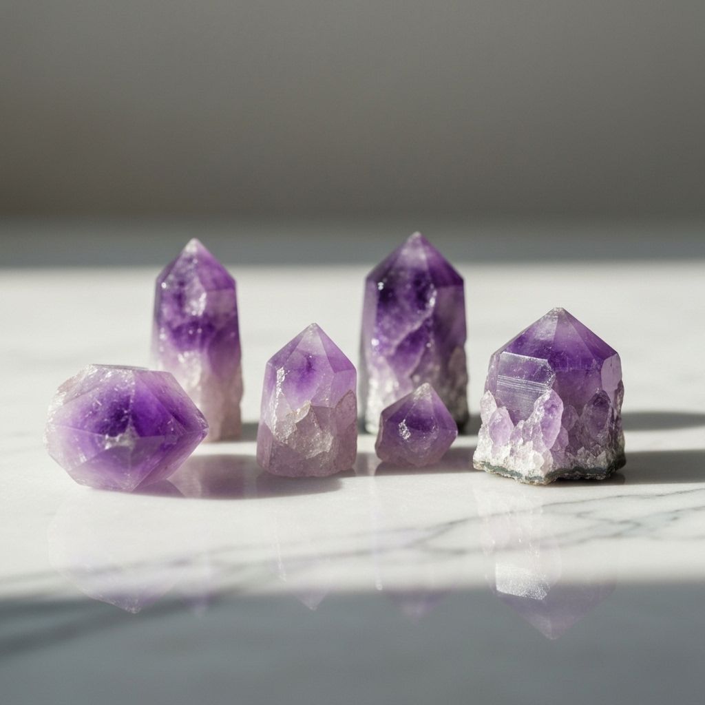 優雅的紫水晶療癒擺設,展現女性化的靈性美學